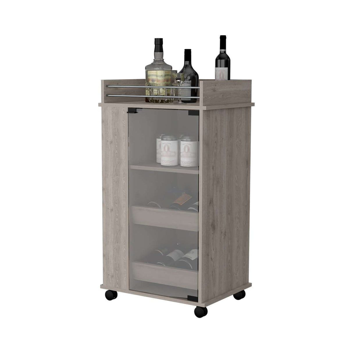 Bar Baltimore Ceniza 55x99cm sin Cajones y sin Portabotellas - Bares | Bylmo