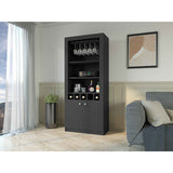 Bar Wengue 75x176cm con Un Cajón y con Cinco Portabotellas - Bares | Bylmo
