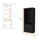 Bar Wengue 75x176cm con Un Cajón y con Cinco Portabotellas - Bares | Bylmo