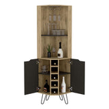 Bar Esquinero Audra Macadamia y Wengue 45 cm con Dos Puertas - Bares | Bylmo