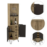 Bar Esquinero Audra Macadamia y Wengue 45 cm con Dos Puertas - Bares | Bylmo