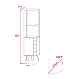 Bar Esquinero Audra Macadamia y Wengue 45 cm con Dos Puertas - Bares | Bylmo