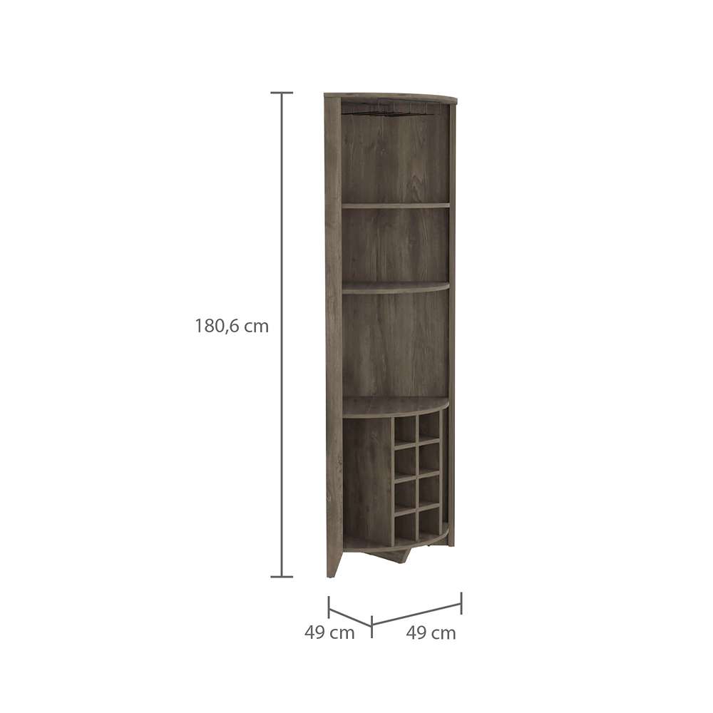 Bar Esquinero Esquinero Essential Bellota 49x180.6cm sin Cajones y con Diez Portabotellas - Bares | Bylmo