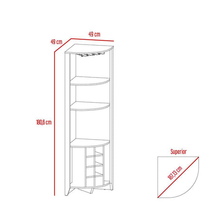 Bar Esquinero Esquinero Essential Bellota 49x180.6cm sin Cajones y con Diez Portabotellas - Bares | Bylmo