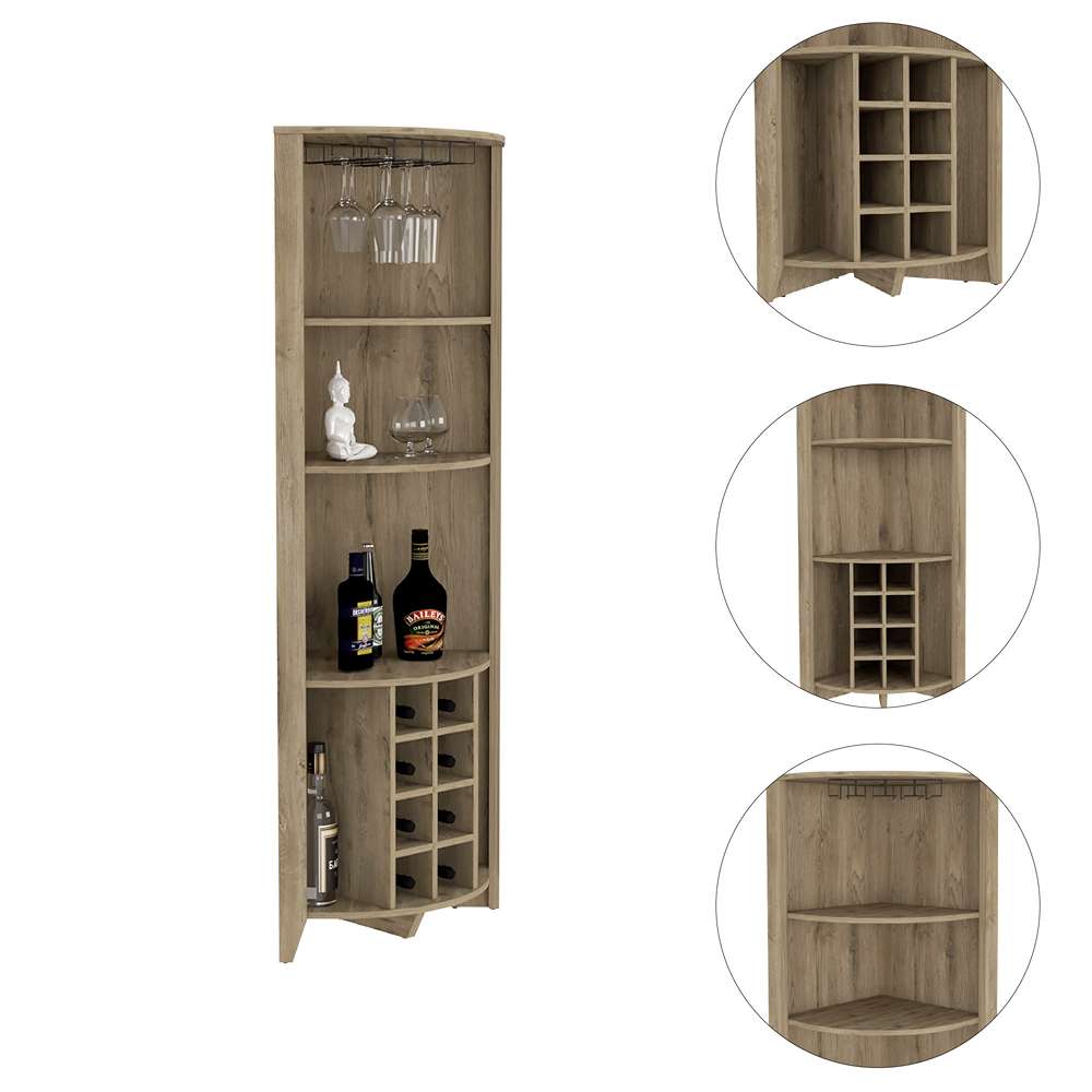 Bar Esquinero Essencial Macadamia 49 cm Abierto - Bares | Bylmo