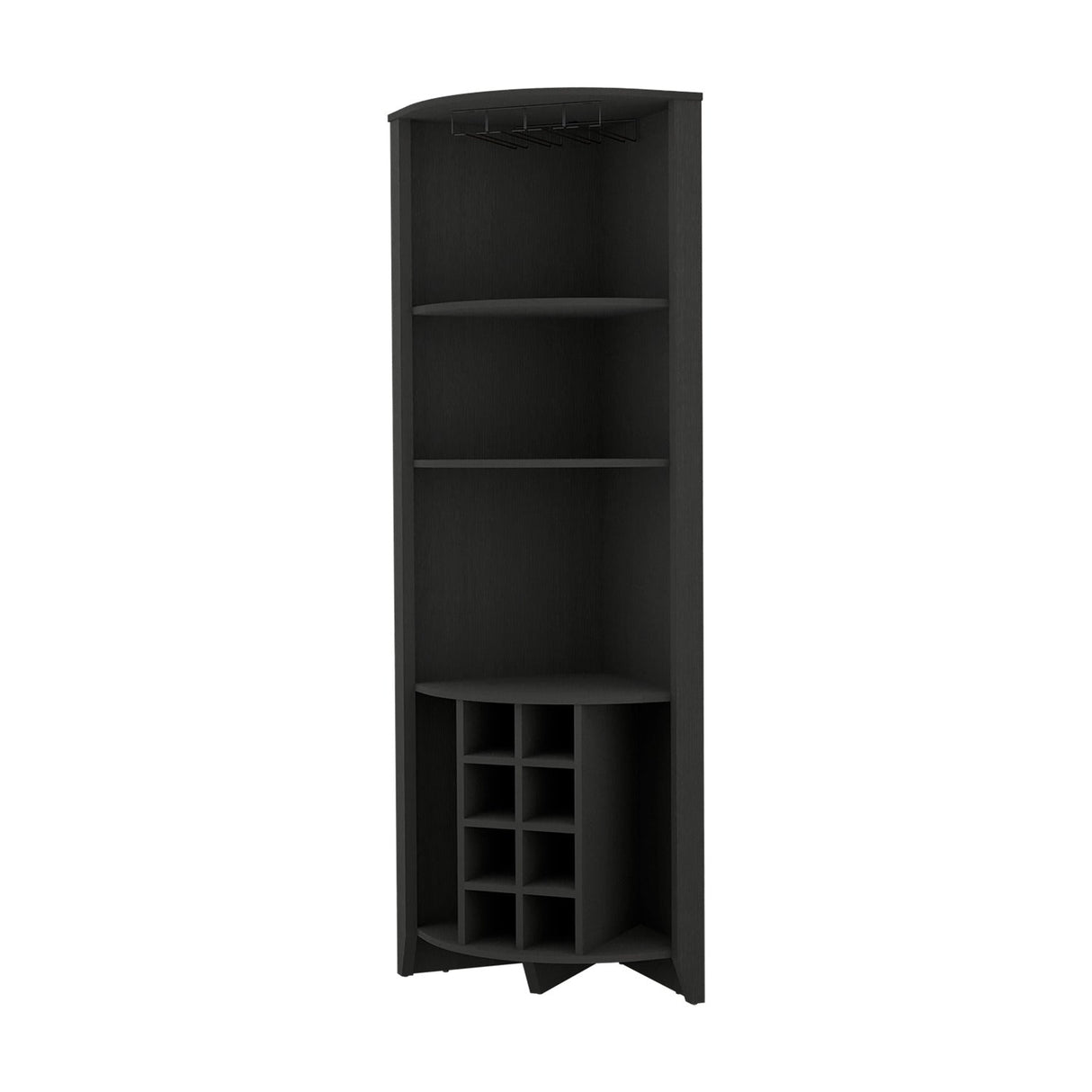 Bar Esquinero Essential Wengue 181 cm con Colgadero de Copas y Almacenamiento - Bares | Bylmo