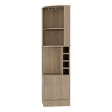 Bar Esquinero Kava Rovere 46.9x180cm con Un Cajón y con Ocho Portabotellas - Bares | Bylmo