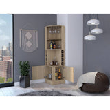Bar Esquinero Kava Rovere 46.9x180cm con Un Cajón y con Ocho Portabotellas - Bares | Bylmo