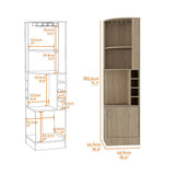 Bar Esquinero Kava Rovere 46.9x180cm con Un Cajón y con Ocho Portabotellas - Bares | Bylmo