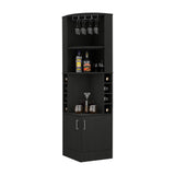 Bar Esquinero Kava Wengue 46.9x180cm con Un Cajón y con Ocho Portabotellas - Bares | Bylmo