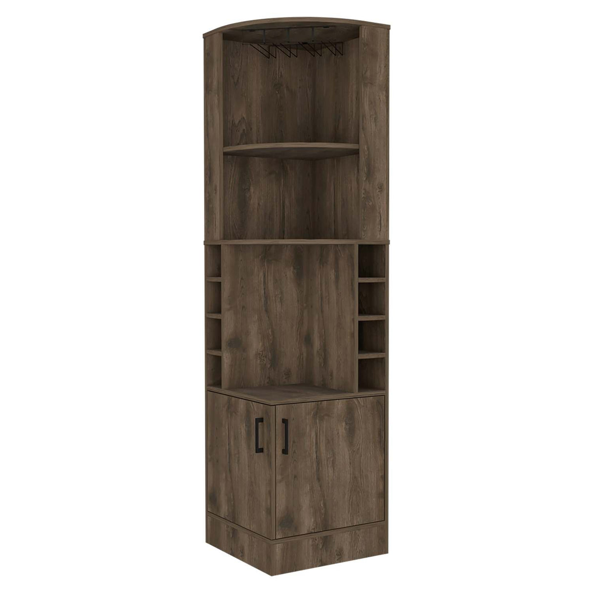 Bar Esquinero Syrah Bellota 47x181cm con Un Cajón y con Ocho Portabotellas - Bares | Bylmo