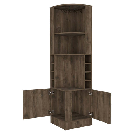 Bar Esquinero Syrah Bellota 47x181cm con Un Cajón y con Ocho Portabotellas - Bares | Bylmo