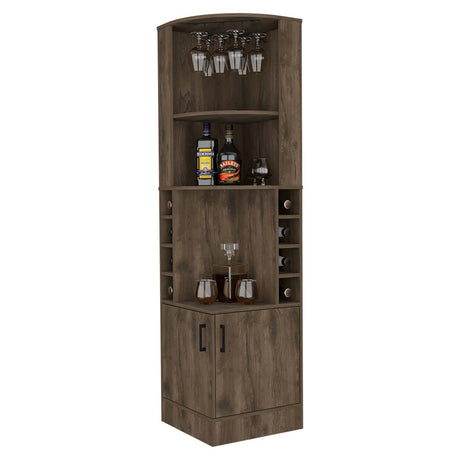 Bar Esquinero Syrah Bellota 47x181cm con Un Cajón y con Ocho Portabotellas - Bares | Bylmo