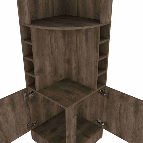 Bar Esquinero Syrah Bellota 47x181cm con Un Cajón y con Ocho Portabotellas - Bares | Bylmo
