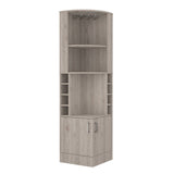 Bar Esquinero Esquinero Syrah Ceniza 46.9x180.6cm con Un Cajón y con Ocho Portabotellas - Bares | Bylmo
