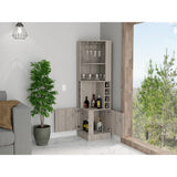 Bar Esquinero Esquinero Syrah Ceniza 46.9x180.6cm con Un Cajón y con Ocho Portabotellas - Bares | Bylmo