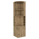 Bar Esquinero Syrah Macadamia 47x181cm con Un Cajón y con Ocho Portabotellas - Bares | Bylmo