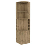 Bar Esquinero Esquinero Syrah Macadamia 46.9x180.6cm con Un Cajón y con Ocho Portabotellas - Bares | Bylmo