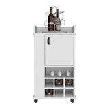 Bar Fargo Blanco 55x99cm con Un Cajón y con Seis Portabotellas - Bares | Bylmo