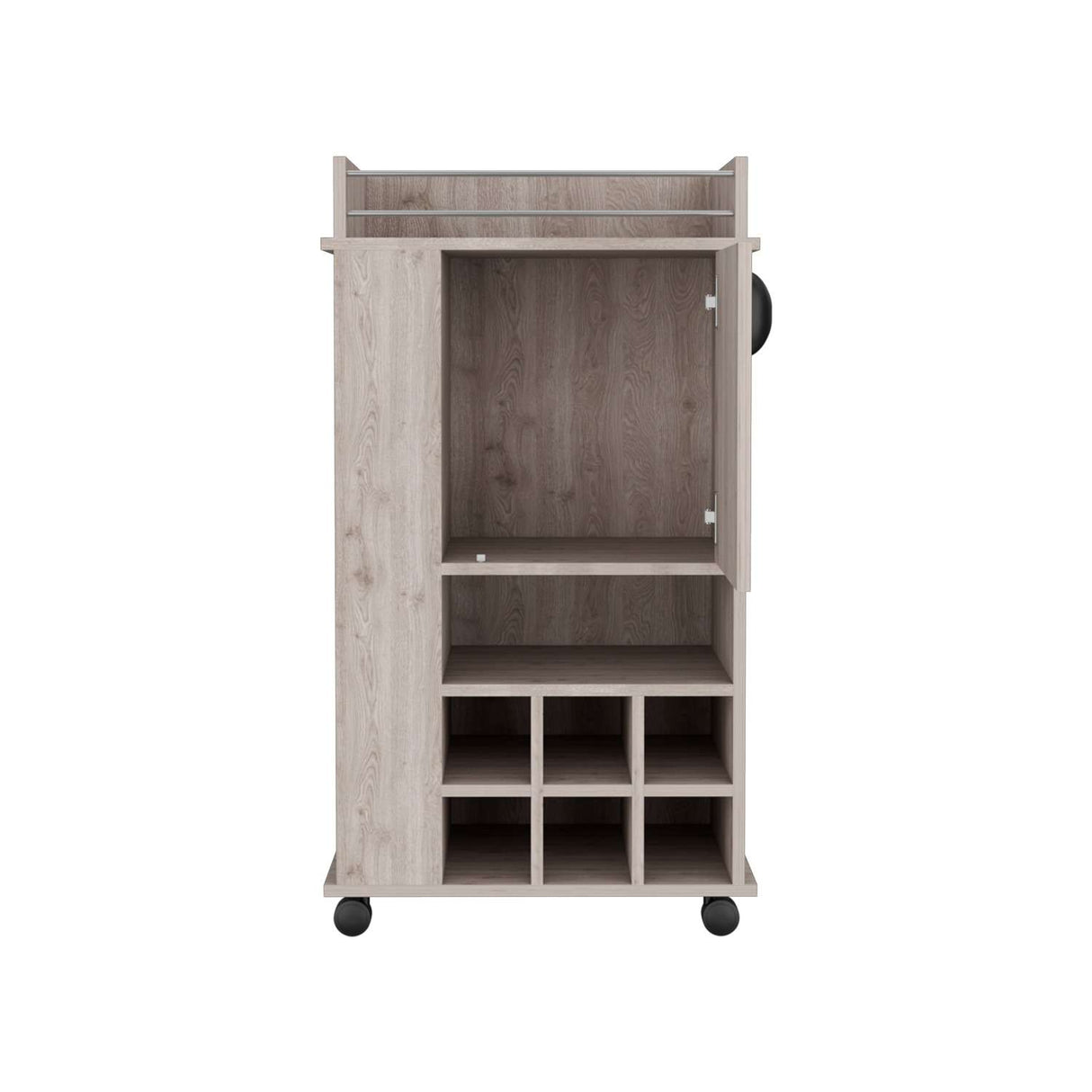 Bar Fargo Ceniza 55x99cm con Un Cajón y con Seis Portabotellas - Bares | Bylmo