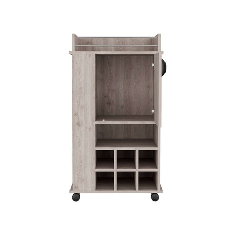 Bar Fargo Ceniza 55x99cm con Un Cajón y con Seis Portabotellas - Bares | Bylmo