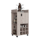 Bar Fargo Ceniza 55x99cm con Un Cajón y con Seis Portabotellas - Bares | Bylmo