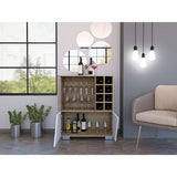 Bar Fraktal Rovere y Blanco 78 cm con Puertas de Vidrio - Bares | Bylmo
