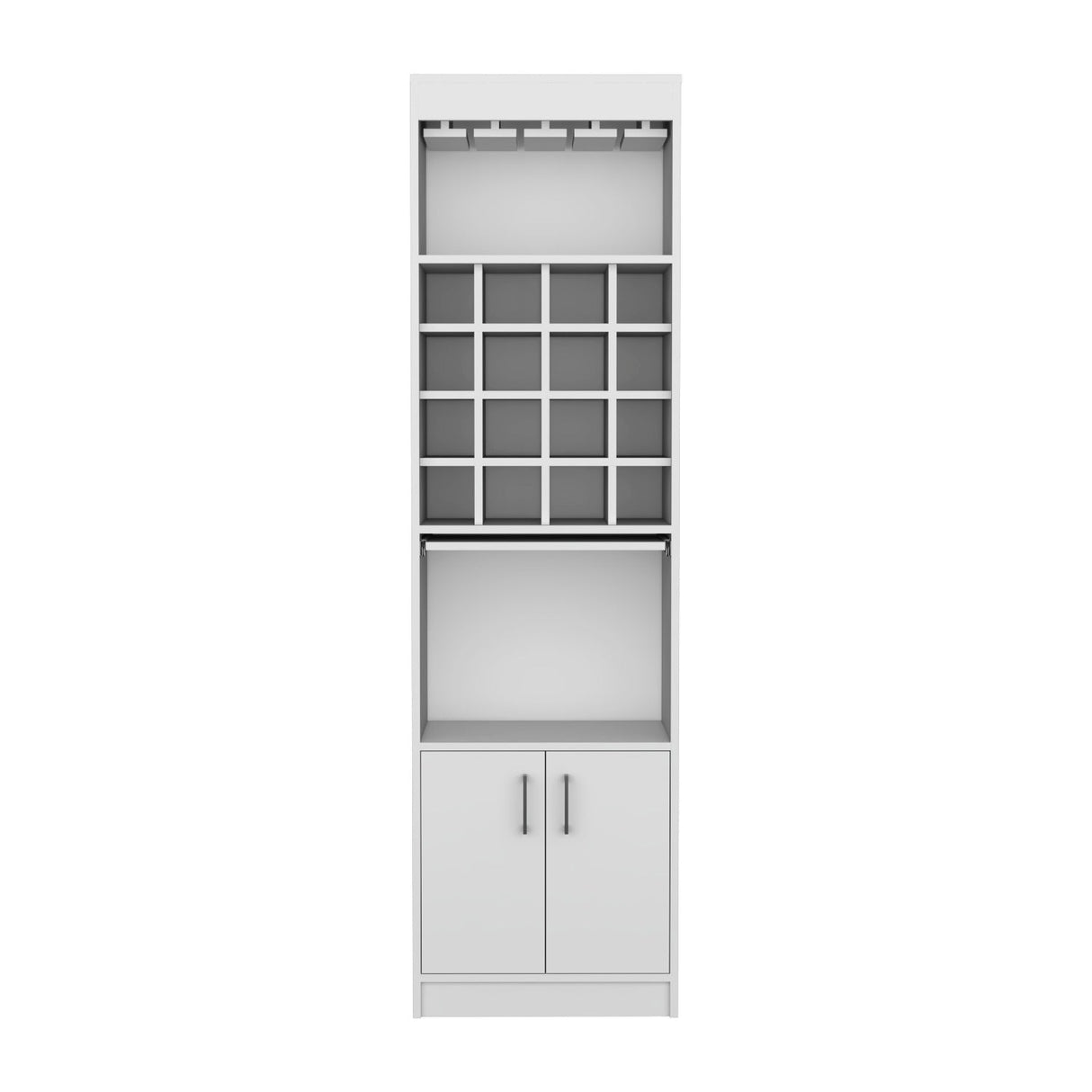 Bar Kava Blanco 51x181cm con Un Cajón y con Dieciséis Portabotellas - Bares | Bylmo
