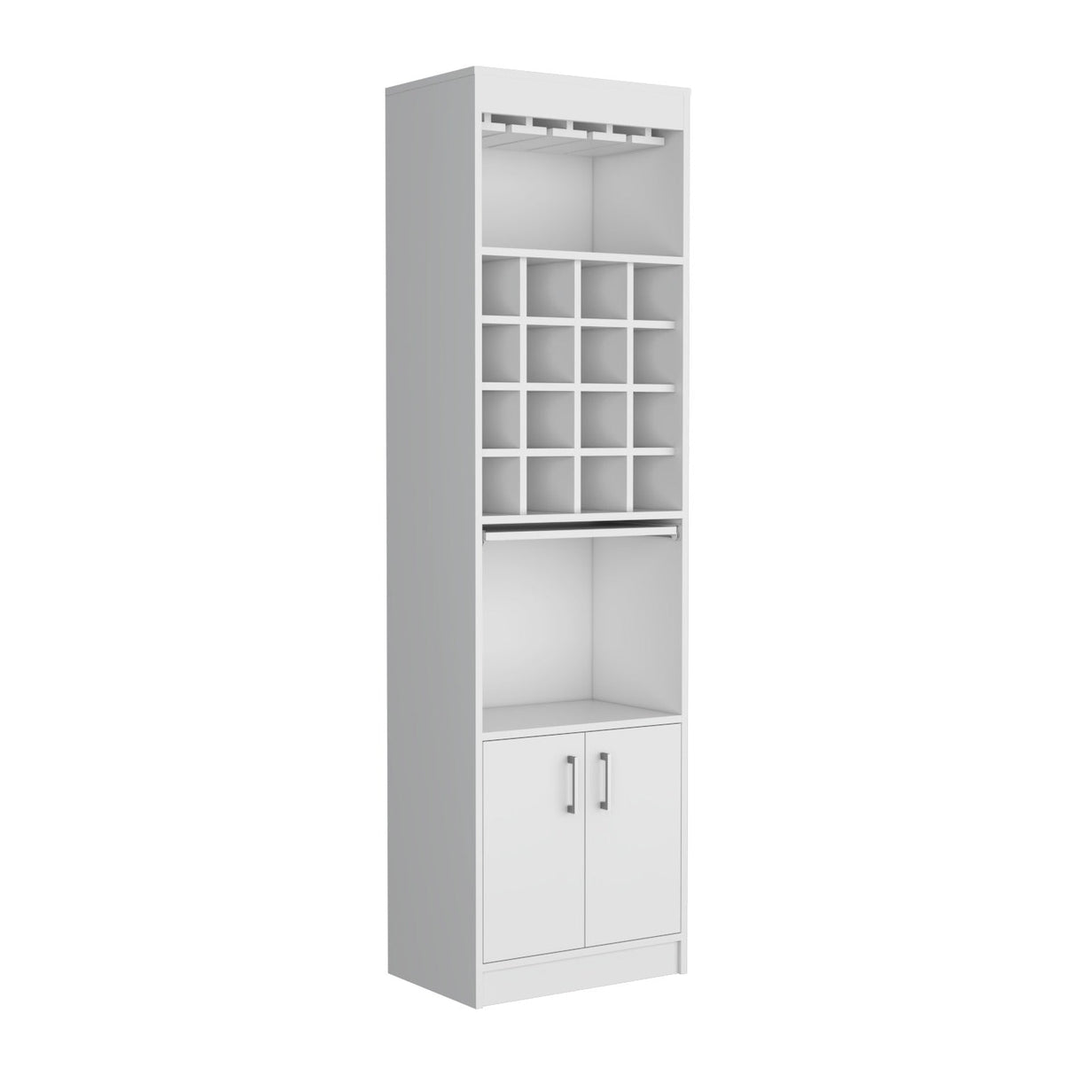 Bar Kava Blanco 51x181cm con Un Cajón y con Dieciséis Portabotellas - Bares | Bylmo