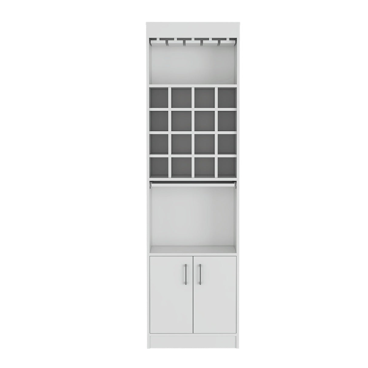 Bar Kava Blanco 51x181cm con Un Cajón y con Dieciséis Portabotellas - Bares | Bylmo