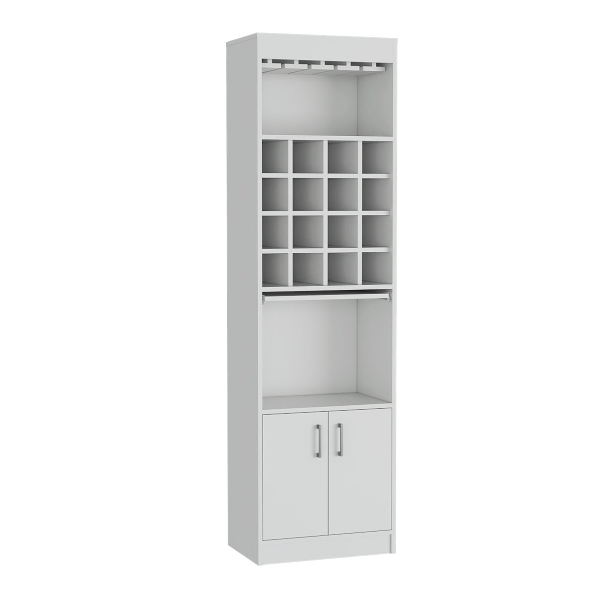 Bar Kava Blanco 51x181cm con Un Cajón y con Dieciséis Portabotellas - Bares | Bylmo
