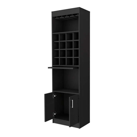 Bar Kava Wengue 51x180.6cm con Un Cajón y con Dieciséis Portabotellas - Bares | Bylmo