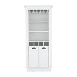 Bar Lafayette Blanco 75x177cm con Un Cajón y con Cuatro Portabotellas - Bares | Bylmo