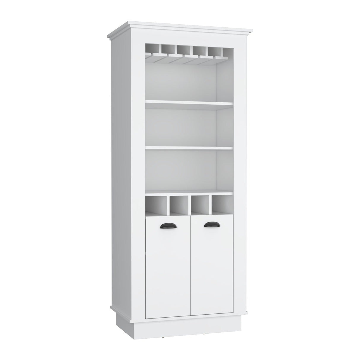 Bar Lafayette Blanco 75x177cm con Un Cajón y con Cuatro Portabotellas - Bares | Bylmo
