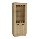 Bar Lafayette Macadamia 75x177cm con Un Cajón y con Cuatro Portabotellas - Bares | Bylmo