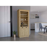 Bar Lafayette Macadamia 75x177cm con Un Cajón y con Cuatro Portabotellas - Bares | Bylmo