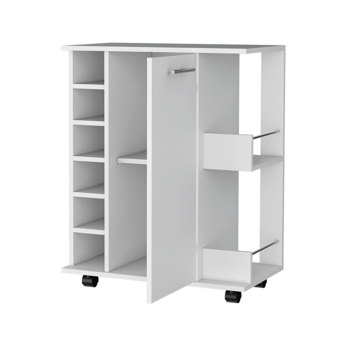 Bar Lothian Blanco 66x82cm con Un Cajón y con Seis Portabotellas - Bares | Bylmo