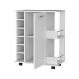 Bar Lothian Blanco 66x82cm con Un Cajón y con Seis Portabotellas - Bares | Bylmo
