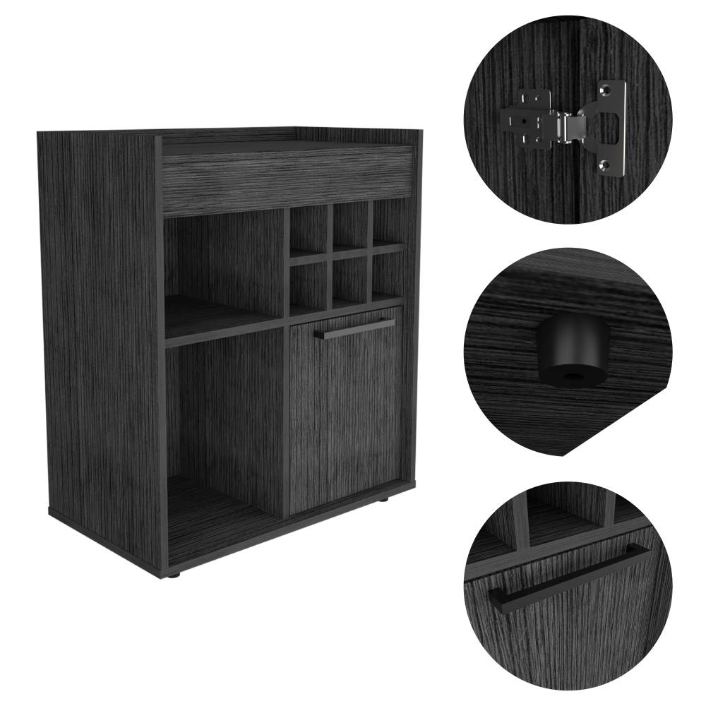 Bar Lyon Roble Gris 68 cm con Una Puerta - Bares | Bylmo