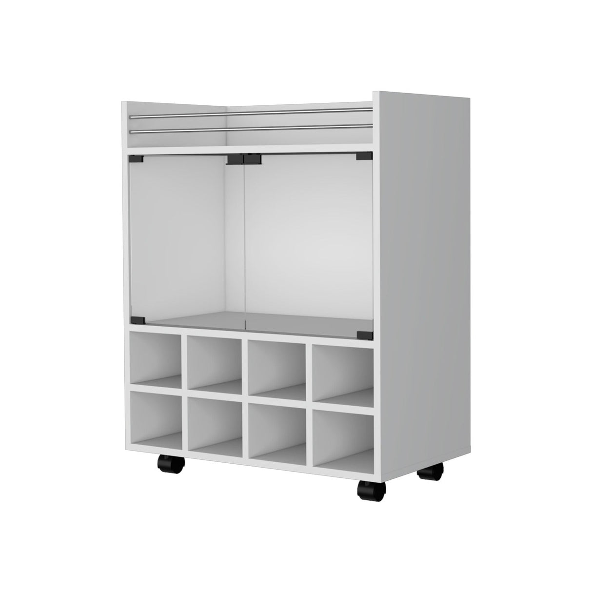 Bar San Andres Blanco 66x82cm con Un Cajón y con Ocho Portabotellas - Bares | Bylmo