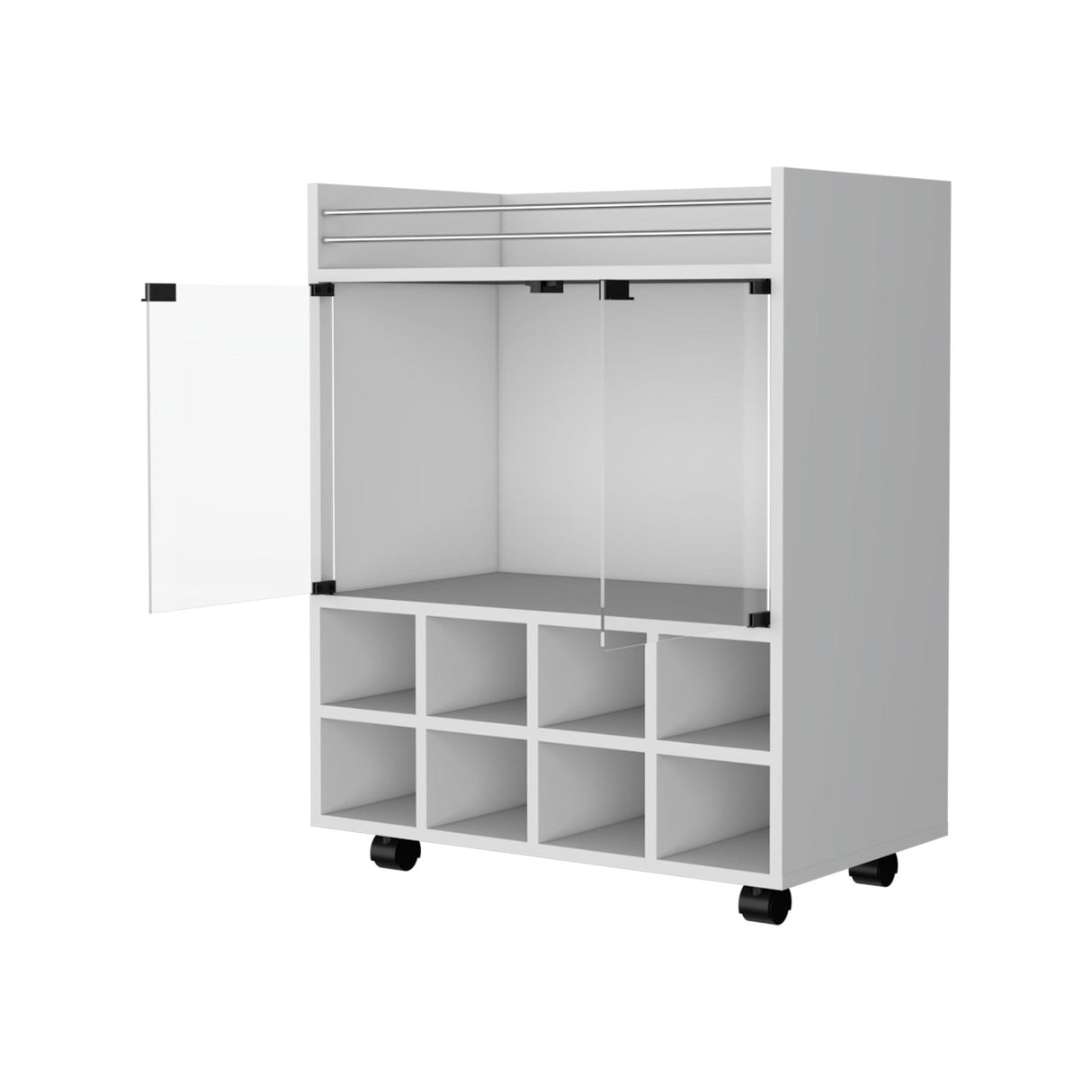 Bar San Andres Blanco 66x82cm con Un Cajón y con Ocho Portabotellas - Bares | Bylmo
