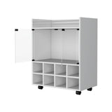 Bar San Andres Blanco 66x82cm con Un Cajón y con Ocho Portabotellas - Bares | Bylmo