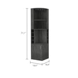 Bar Esquinero Esquinero Syrah Roble Gris 46.9x180.6cm con Un Cajón y con Ocho Portabotellas - Bares | Bylmo