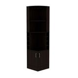 Bar Esquinero Esquinero Syrah Wengue 46.9x180.6cm con Un Cajón y con Ocho Portabotellas - Bares | Bylmo