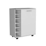 Bar Wick Blanco 66x82cm con Un Cajón y con Seis Portabotellas - Bares | Bylmo