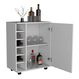 Bar Wick Blanco 66x82cm con Un Cajón y con Seis Portabotellas - Bares | Bylmo