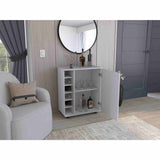 Bar Wick Blanco 66x82cm con Un Cajón y con Seis Portabotellas - Bares | Bylmo