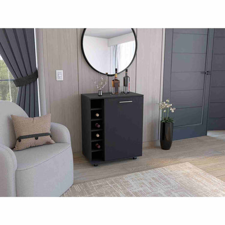 Bar Wick Wengue 66x82cm con Un Cajón y con Seis Portabotellas - Bares | Bylmo