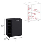 Bar Wick Wengue 66x82cm con Un Cajón y con Seis Portabotellas - Bares | Bylmo