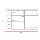 Barra de Cocina Bari Rovere y Blanco 140 cm con Dos Puertas y Dos Cajones - Muebles Organizadores | Bylmo
